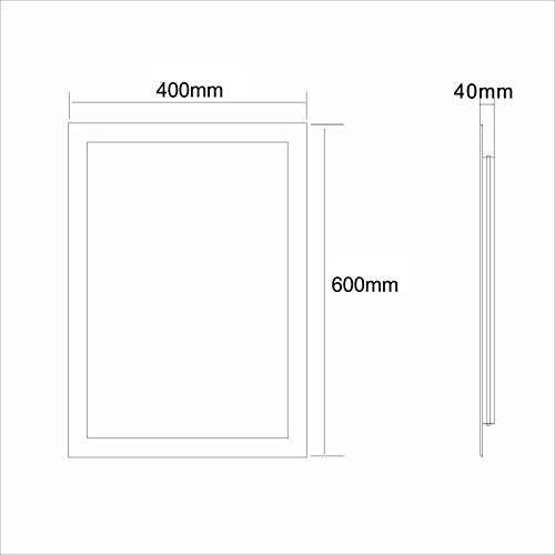 Badspiegel LED Spiegel GS084N mit Beleuchtung durch satinierte Lichtflächen Badezimmerspiegel (40 x 60 cm, warmweiß) - 5