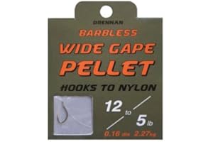 Drennan Wide Gape Pellet Hooks to Nylon Barbless