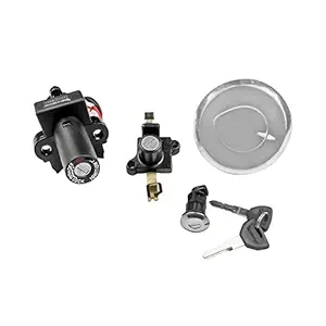 Deutsche High Performance Ignition Switch Lock Kit For Hero Passion Pro ES / Hero Passion Pro Disk / Hero Passion Pro Digital KS / ES / Hero Passion Pro TR (Set of 4) Consisting of Ignition Cum Steering Lock, Petrol Tank Lock, Seat Lock & Tool Box Lock