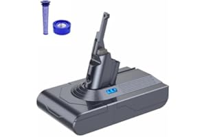FLYLINKTECH Batería de Repuesto Dyson v8, Compatible con la Serie Dyson V8 SV10, Batería de Repuesto para el Aspirador V8 Absolute V8 Absolute V8 Animal V8 Fluffy V8 Motorhead + 2 Filtros