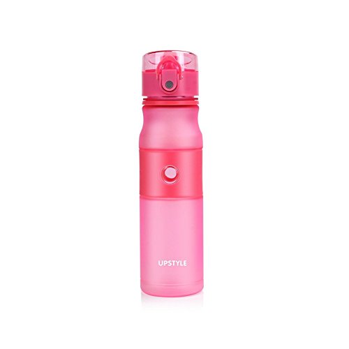 UPSTYLE Sport Wasser Flasche mit Strohhalm mit Auslaufsicher Flip Top Deckel, umweltfreundlich & BPA-frei Kunststoff – Must Have für das Fitnessstudio, Yoga, Laufen, Outdoor, Radfahren und Camping, Klauenhammer, rose