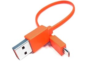 Adhiper Cavo di ricambio per rapido micro USB Cavo piatto Cavo di per ricarica Cavo compatibile con UE Boom 22AWG Android and JBL Flip 2 Flip 3 Flip 4 Speaker (25cm/arancione)