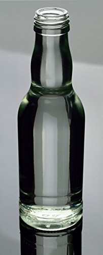 gouveo 24er Set leere 200 ml Kropfhals Glasflaschen incl. Schraubverschluss Silber und 28-seitige Flaschendiscount-Rezeptbroschüre Likörflaschen Schnapsflaschen Essigflaschen Ölflaschen - 2