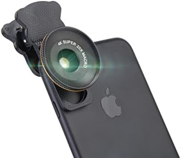Cell Phone Lens, 20X Macro Lens with No Distortion, Clip-on Cell Phone Camera Lenses (Gold ring)