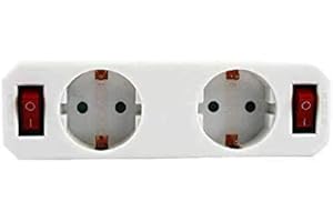 YIERSAN Adaptador 2 tomas con 2 interruptores,distribuidor ladron con interruptor.