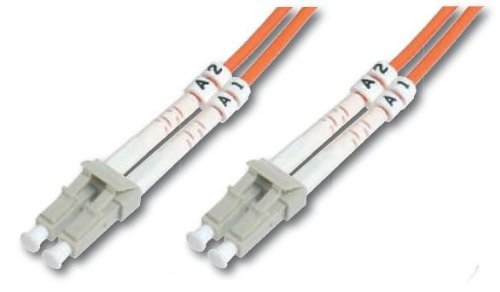 DIGITUS LWL Patchkabel LC/LC 62.5/125Âµm 2m Multimode Duplex Halogenfrei mit Messprotokoll orange OM1