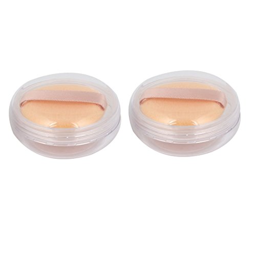 Sourcingmap Sponge Puff Pad Round Makeup Tool Loose Powder Box Case Clear - 2-Piece