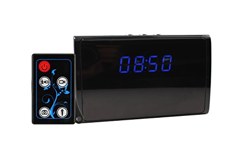 examen eyeCam 1080p caméra, nouvelle version 2016, miroir horloge espion numérique avec détection de mouvement & Vision nocturne LED (Motion Detection) Appareil photo 5 Mpx, EYECam (374) couleur : noir
