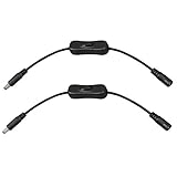 Juego de 2 cables de alimentación DC con interruptor de encendido/apagado que enciende y apaga dispositivos (como luz LED, etc.)