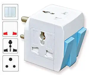 KAVANA Multi Plug Wall Socket Connector with 3 Individual Switches, 3 Pin Universal Travel Adaptor, Heavy Duty, Shock Proof Multi Outlet Extention Board for Hotels, Home & Office (Pack of 1)