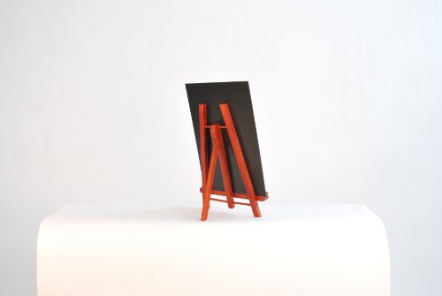 Securit Tisch-Staffelei mit Kreidetafel, A4, lackiert, mahagonifarben - 2