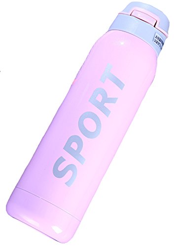 Preisvergleich Produktbild HUIMEIDE Edelstahl Isolierbecher mit Trinkhalm Trinkflasche Wasserkocher Edelstahl Sport Wasserflasche für Das Laufen, Fitness, Yoga, Im Freien und Camping Schulbedarf Wasserflaschen (Rosa)