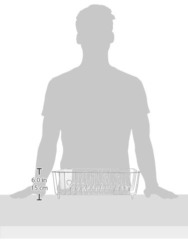 Rubbermaid AntiMicrobial In-Sink Dish Drainer With Silverware Cup, Chrome, Large (FG6032ARCHROM)