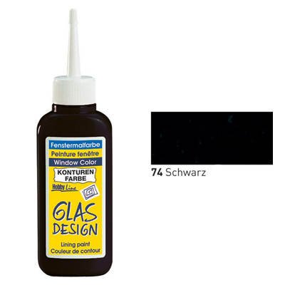 Glas-Design Windowcolor-Konturenfarbe 80ml Schwarz