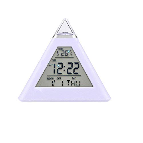Preisvergleich Produktbild LOSKDMMJIO Wecker-Pyramide LED Bunte Farbe Wecker Multifunktionslalhr