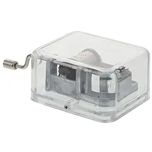 IMIKEYA Clear Gold Hand Crank Music Box Gurdy Musical Mechanism Music Box Gifts for Birthday Christmas Thanksgiving Wedding Valentine Anniversary Silver