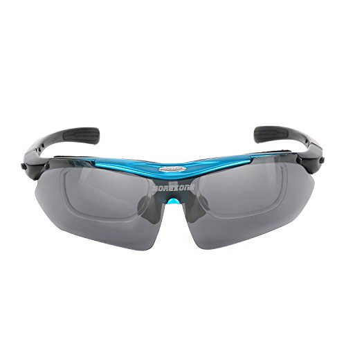 MOREZONE Radbrille, Polarisierte Radbrillen Brille Sunglasses zum Ski Hiking Outdoor-Sport Brillen mit 5 wechselbaren Linsen, UV-Beständig Fahrrad Radbrillen Fahrradbrille - 4