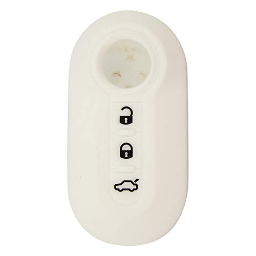 Fiat Lancia Car Key Cover - Silicone Protective Fob Keyring Fiat - Compatible White