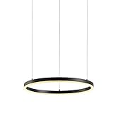 s luce my light An 240cm langen, stufenlos höhenverstellbaren Stahlseilen hängt der filigrane Metallring scheinbar schwerelos von der Decke und bringt ein Gefühl von Leichtigkeit in Ihre Wohnräume.