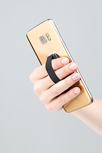 Sling Handyhalterung fÃ¼r Finger/Fingerhalterung Selfie Strap fÃ¼r Smartphone/Mehr Griff, mehr Reichweite und besser Handy halten durch feste Schlaufe aus Gummi (schwarz)