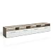 Produktbild TV Lowboard 2-er Set 180cm Eiche Sonoma - Fernsehtisch Sideboard Regal Rack Fernsehschrank Board Schrank Braun Weiß