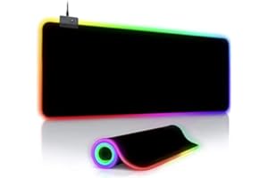 WikiMark Alfombrilla para Ratón con Luz RGB Extra Grande 80x30 Cm, Base de Goma Antideslizante y Waterproof. Alfombrilla para Ratón y Teclado Gaming con Iluminación Led para Gamers, PC o Portátil.