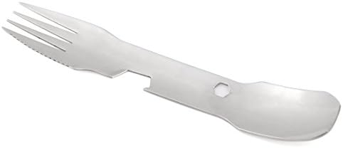 MiLong Food Grade Titanium Spork Fork Knife Hexagonal Spanner Bottle Opener for Outdoor Activities