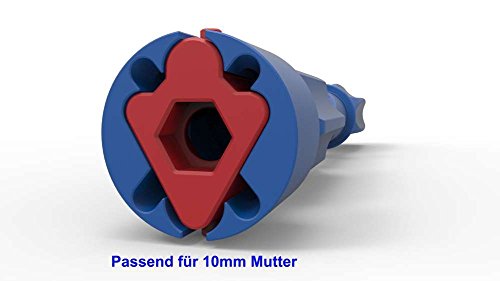 Dadusto WC Sitz Montageschlüssel (1 Stück) + 4 WC-Einsätze davon sind 2 Stück mit einem Innenloch 8mm und einem Aussendurchmesser von 14mm und 2 Stück mit einem Innenloch 6mm und einem Aussendurchmesser von 14mm) - 4