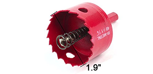 Lochsägenbohrer/Lochsäge für Holz-/Eisenbohrarbeiten, Loch-Durchmesser 48 mm, 6 mm - 2