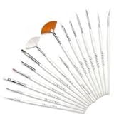 16 Pcs Acrylic Nail Art Design Painting Pen Brush Set + 100 Lint Free Nail Wipes by Boolavard® TM