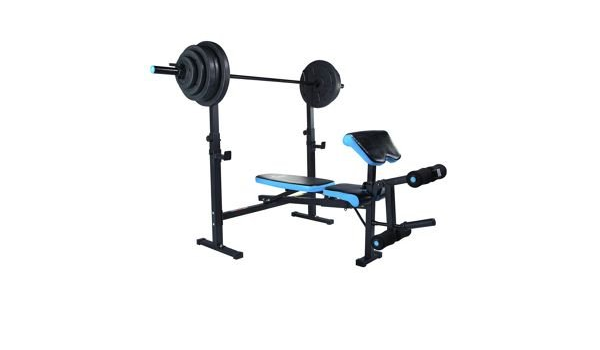 Men's health folding bench & preacher with 50kg weights amazon Clearance