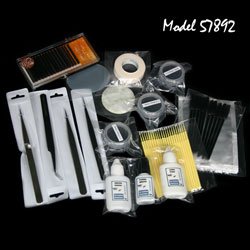 Eyelash Extensions Beginner Kit / Starter Individual Semi Permannent Lash Extensions Kit / Full Professional High Quality Fake Eyelash Etensions Kit / 3 pots 0.5g 0.5 gram loose lashes / 1 box of mink lashes / 4 types of tweezers - Straight, Slim, Curved and X type tweezers / Adhesive, Remover, Primer / Microbrushes, Mascara Brushes, Jade stone, Lash Holder Pad, Micropore tape, Under eye patches / Complete professional kit for False Semi-Permanent Eyelash Extensions