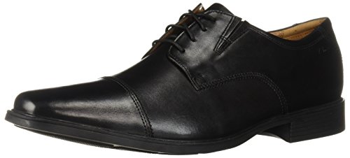 Clarks Tilden Cap, Derbies à lacets homme, Noir - Cuir noirci, 42