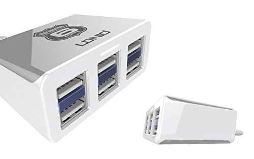 Invero® Charge & Sync 6 Port High Speed USB 2.0 Erweiterung Power Hub Plug & Play 480Mbps - 2