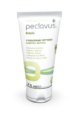 Peclavus Basic Fußcreme fettend, Fettpflege Fußpflegecreme für rissige Fußhaut, 75 ml