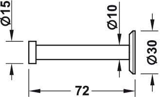 Häfele Garderobenhaken Edelstahl matt 72mm tief - 3