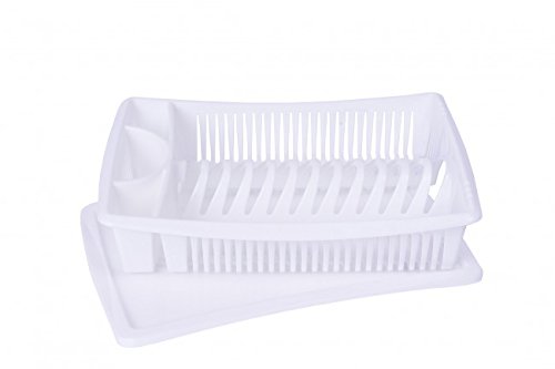 Dish rack, dish drainer, crockery draining basket, draining rack, drip tray, dish draining rack, dish drainer basket White