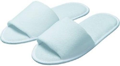 RPT - White Towelling Open Toe Slippers