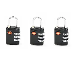 EzLife - TSA Approved 3 Digit Luggage Locks, Re-settable Keyless Lock for Gym Locker, Backpack (Multicolor) (Pack of 3)