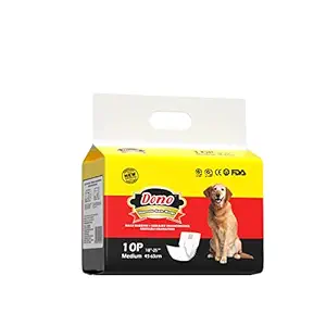DONO Disposable Dog Diapers Male Dog Wraps Super Absorbent Soft Diapers for Male Dogs,with Wetness Indicator,10pcs,M (18
