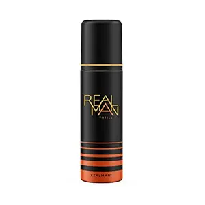 REALMAN Thrill Deodorant, Strong Body Spray, Long Lasting Fragrance for Men, 200ml
