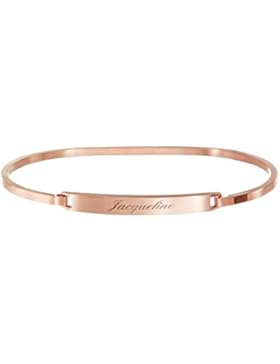 Hochwertiger Damen Armreif Armband aus Edelstahl mit Gravur - GOLD - SILBER - ROSE GOLD - 4 mm - Personalsiert...