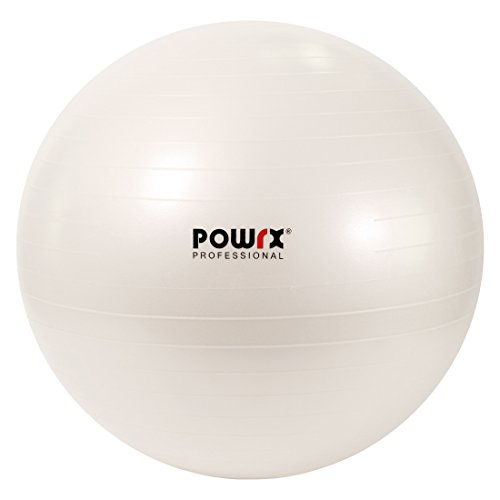 Gymnastikball Professional Anti Burst Weiß verschiedene Größen 65 cm und 75 cm bis 1000 kg belastbar Sitzball Fitnessball Medizinball inkl. Handpumpe