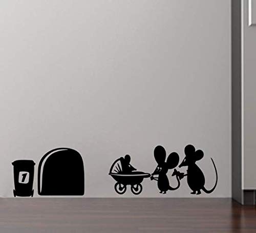 Enlegend 213B Mouse Hole Wall Art Sticker Washing Vinyl Decal Mice Home Skirting Board Funny by Black Country Vinyls (A-13)