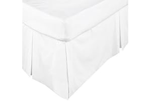 EGYPTO BEDDING EGYPTO Polycotton Base Valance Bed Sheet, Pleated Styling - 16" EXTRA DEEP Valance (FIT OVER BASE) (Kingsize Bed Pleated Valance, White)