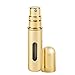 PressIt Travel Size Perfume Atomiser Spray Bottle with Easy Refill, Metallic Gold