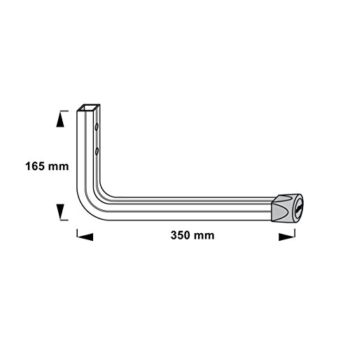 6x GedoTec® Wandhaken Allzweckhaken Schraubhaken Profilhaken LINE Stahl verzinkt | Tiefe 165 x Höhe 350 mm | Haken Tragkraft 30 kg | Universalhaken – Kellerhaken oder Garagenhaken uvm. | verstärkte Ausführung mit Quadratrohr | Markenqualität für Ihren Wohnbereich - 3