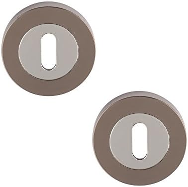 Pair of Designer ARGO ULTIMO Keyhole Door Escutcheons in Chrome / Black Nickel
