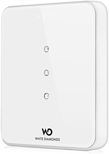 White Diamonds Small Portable Battery Charging Pack with Swarovski Elements Compatible for Smartphones - White