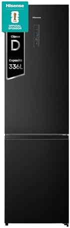 Hisense RB440N4AFD Frigorifero Combinato Total No Frost, Black, Classe D, 336L, 36db, Porta reversibile, Motore Inverter